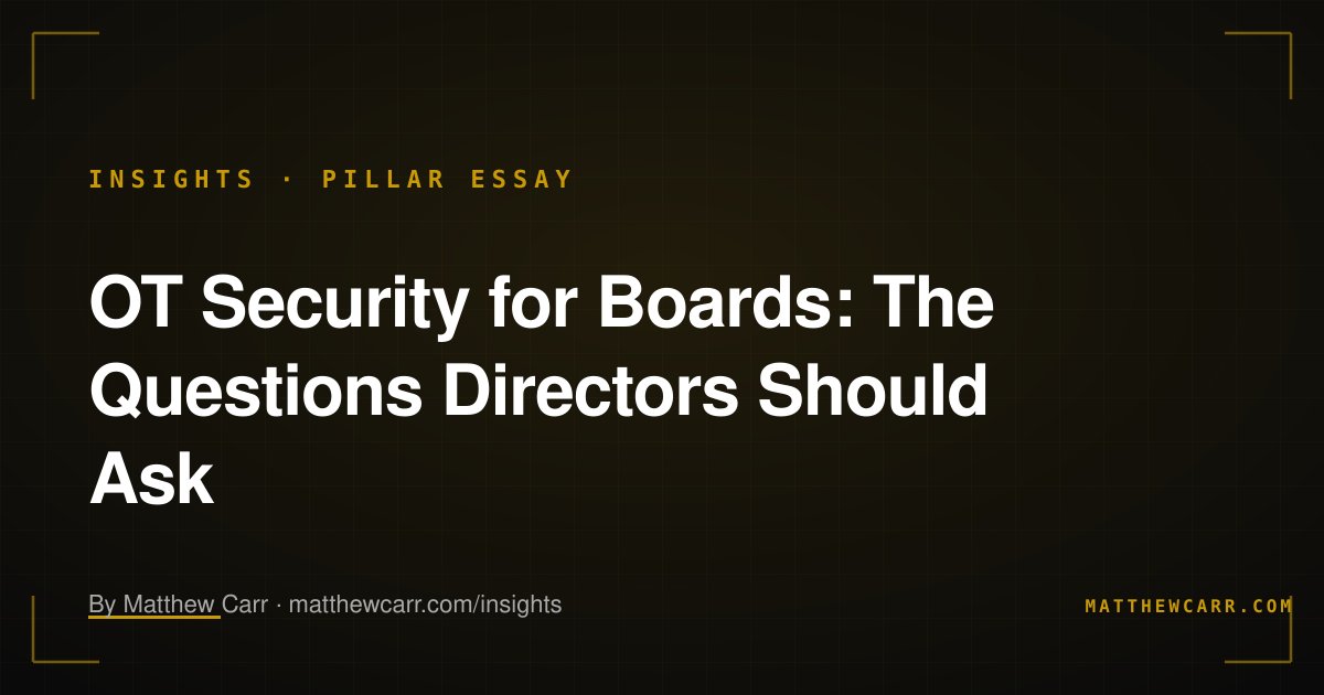 Share card for OT Security for Boards: The Questions Directors Should Ask