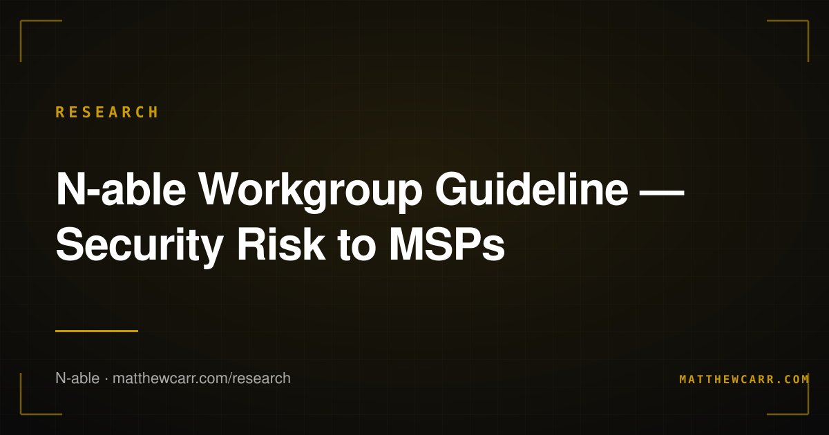Share card for N-able Workgroup Guideline — Security Risk to MSPs